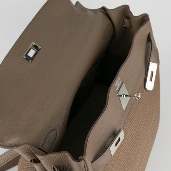 SOLD Hermes Crinoline Etoupe Kelly 35 - Picture 8 of 9